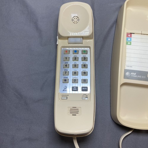 Vintage AT&T Desk Wall Touch Tone Push Button Trimline 400 Phone Beige UNTESTED - Picture 7 of 18