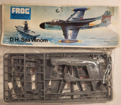 Vintage Frog D.H. Sea Venom 1/72 SCALE Plastic Model Kit #1253 (New)