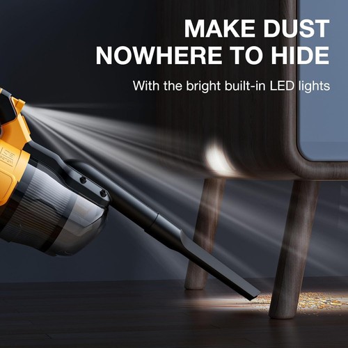 Cordless Vacuum for Dewalt 20V Battery, Handheld Vacuum Cleaner with Washable HE - Picture 3 of 12