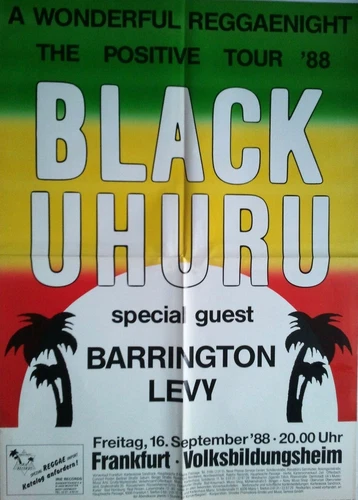 BLACK UHURU 1988 FRANKFURT + orig. Concert Poster - Konzert Plakat - A1 F/N 535