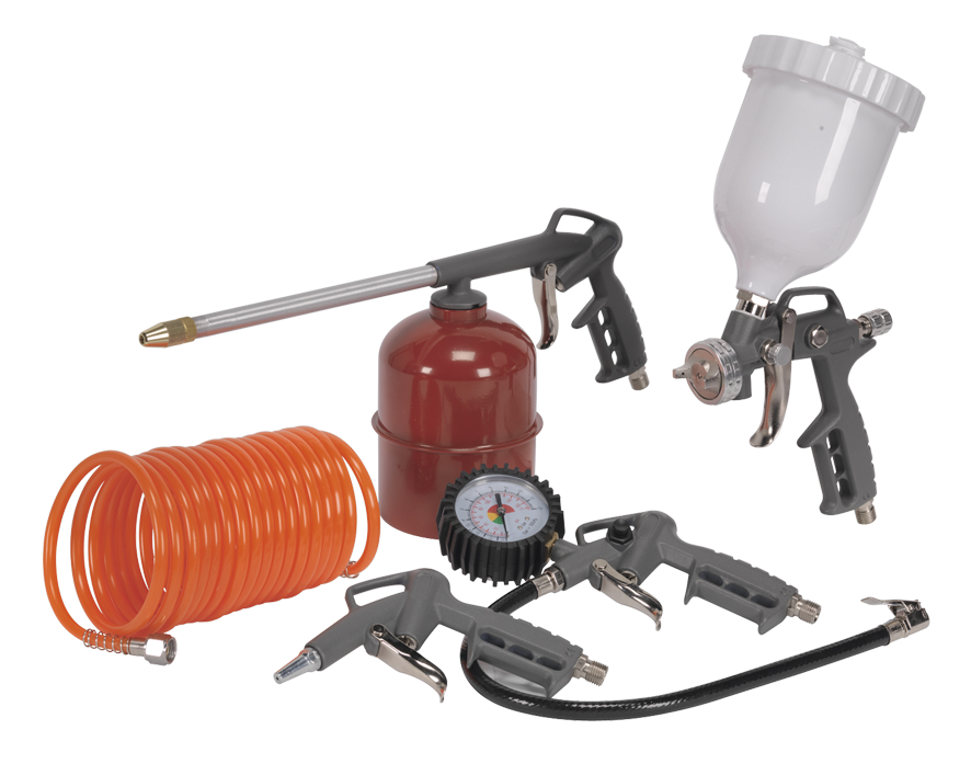 Sealey SA33G 5 Piece Compressed Air Tools & Accessory Kit 1/4'' BSP Thread