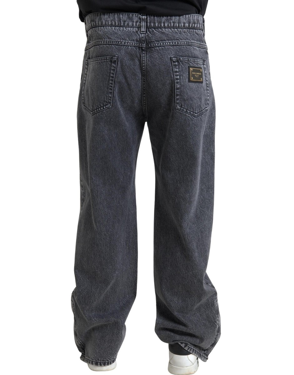 DOLCE & GABBANA Jeans Dark Gray Cotton Straight Fit Men