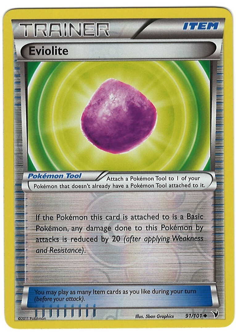 Eviolite 91/101 Pokemon Card  Noble Victories Reverse Holo Trainer Item NM