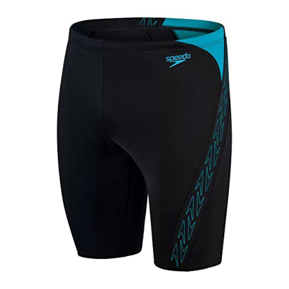 (TG. 42) Speedo Uomo Hyper Boom Splice II Jammer da nuoto, Nero/Bolt, XXS - NUOV