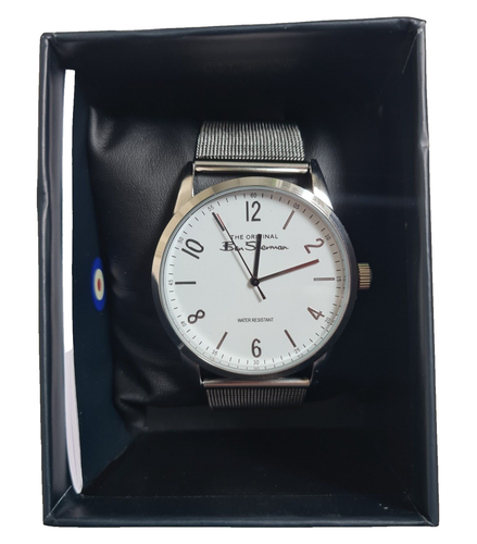 OROLOGIO BEN SHERMAN QUARZO RESISTENTE ALL'ACQUA 30M ARGENTO CINTURINO IN METALLO TONICO