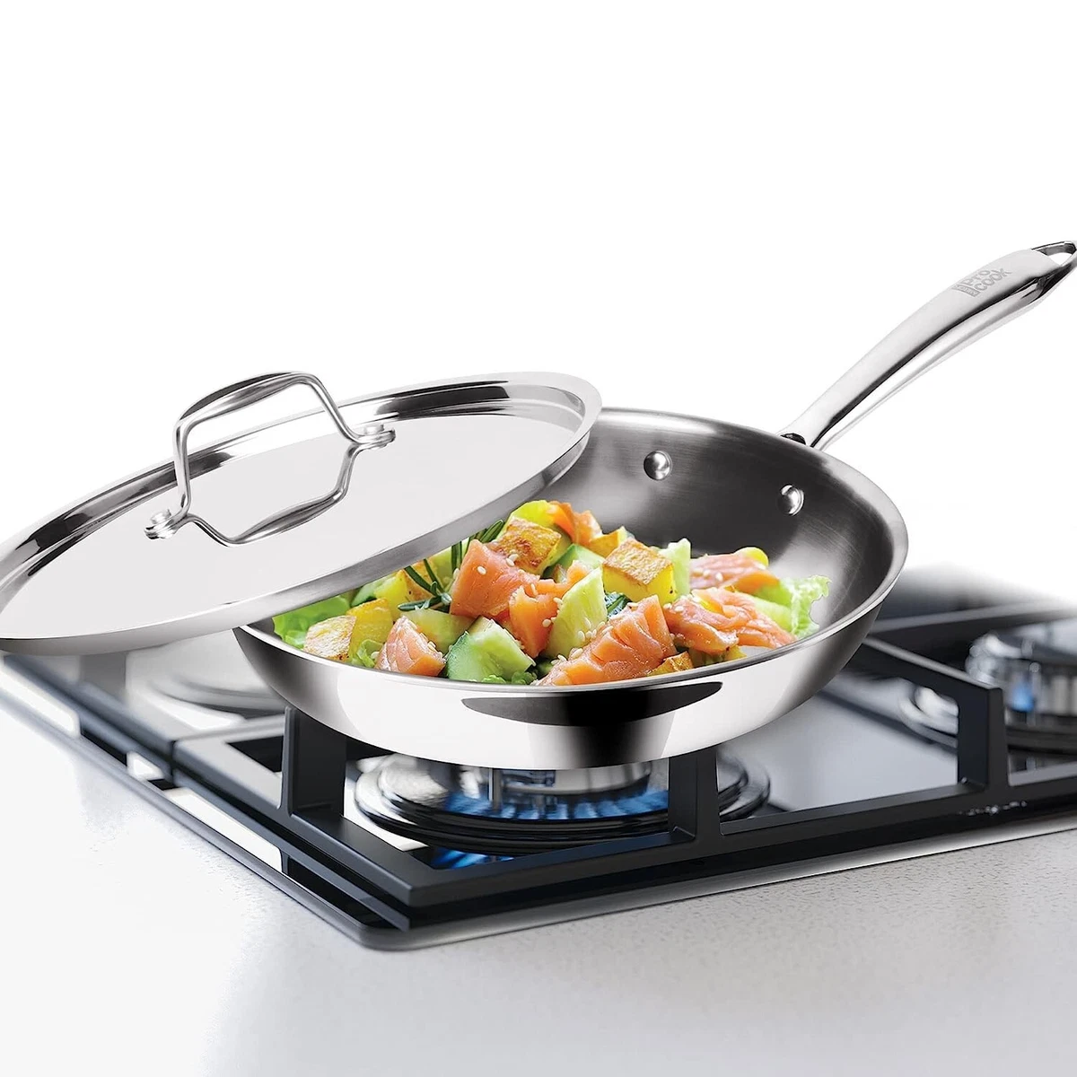 Milton Pro Cook Triply Stainless Steel Fry Pan with Lid 26 cm 2.2 Litre