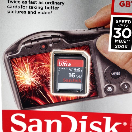 SanDisk Ultra 16GB SDHC Memory Card Class 10 Sealed 2013 Retail Pack Unopened - Photo 2 sur 4