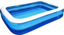 Large Rectangular Inflatable Paddling Pool 200x150x50cm Family Garden Outdoor