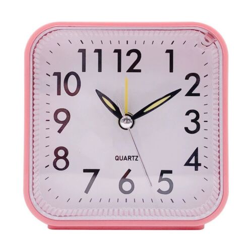 LED Desk Alarm Clock Nightlight Snooze Quiet Non Ticking Battery Powered Bedroom - Picture 9 of 12