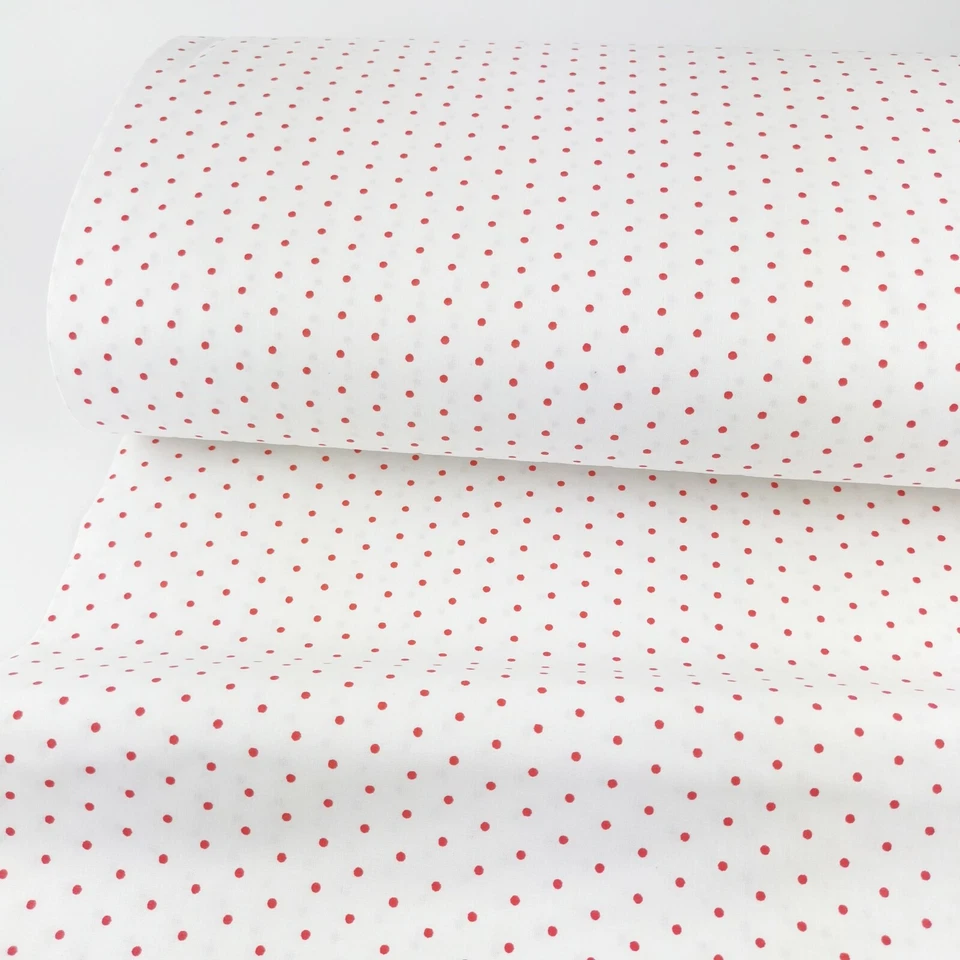 Baumwollstoff Punkte weiß Kinder Stoff METERWARE | 240 cm Breite | 100% Baumwoll - Bild 2 von 4