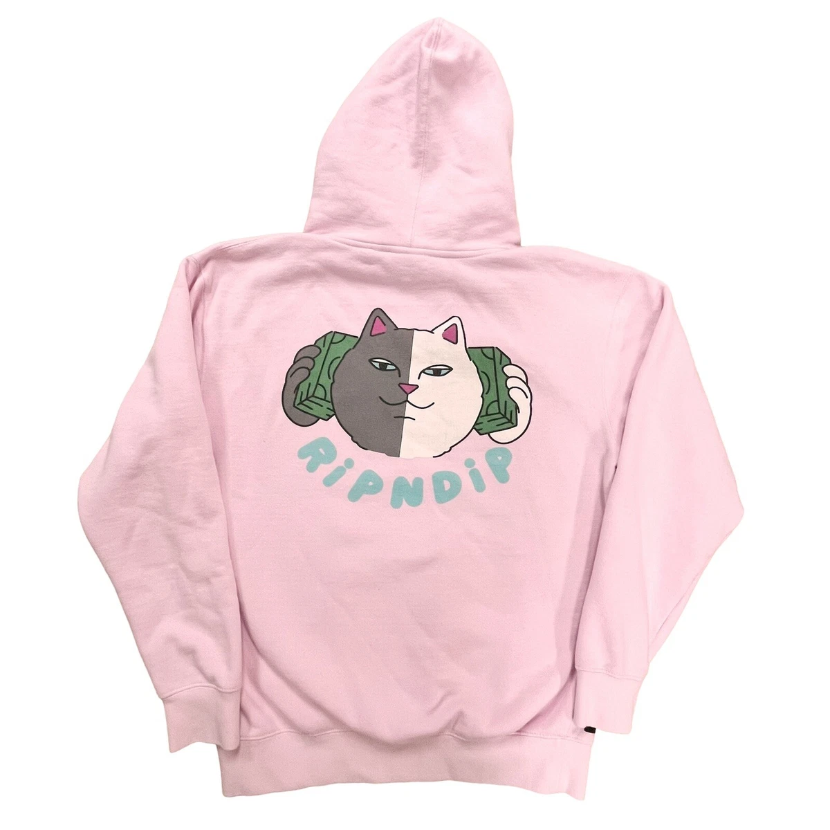 Ripndip Sweater Mens Medium Pink Cat Cash Hoodie Pullover Sweatshirt