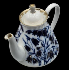 Lomonosov Bluebells TEAPOT Blue Floral Pattern by Imperial Porcelain Russia 