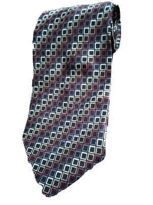Giorgio Brutini Collezione Square Geometric Black 100% Silk Tie 61 inches 