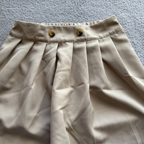 Gonna brindisi francese beige donna taglia 12 design plissettato bottoni svasati stile carino - Foto 4 di 11