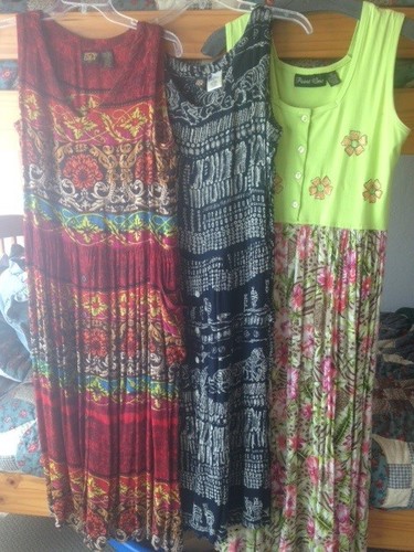 Rayon CRINKLE Summer DRESSES Midi *sz S 