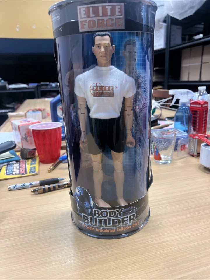 Figura de acción Body Builder 2001 Blue Box Toys Elite Force 12 pulgadas raro Foto 2 de 4