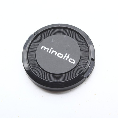 Original Minolta 49mm Snap-On Front Lens Cap Silver Logo - Good Condition!!