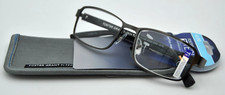 Foster Grant Ti-Tech Ti104 GUN hyperflexx hinge reading glasses 2.00 with case