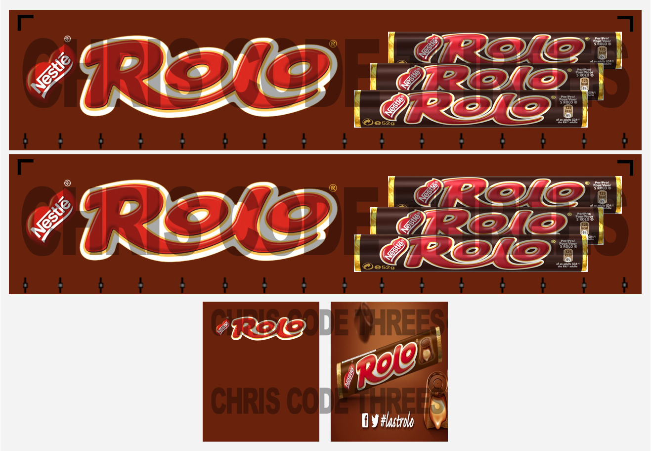 Code 3 Adhesive Vinyl Trailer Decal - Nestle Rolo - 1/50 1/76 1/148 1/87 1/64
