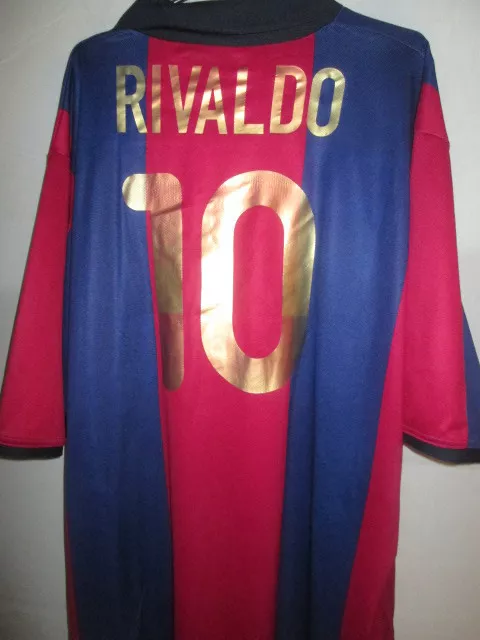 Barcelona Rivaldo 2000 2001 Home Football Shirt Size XL 5911