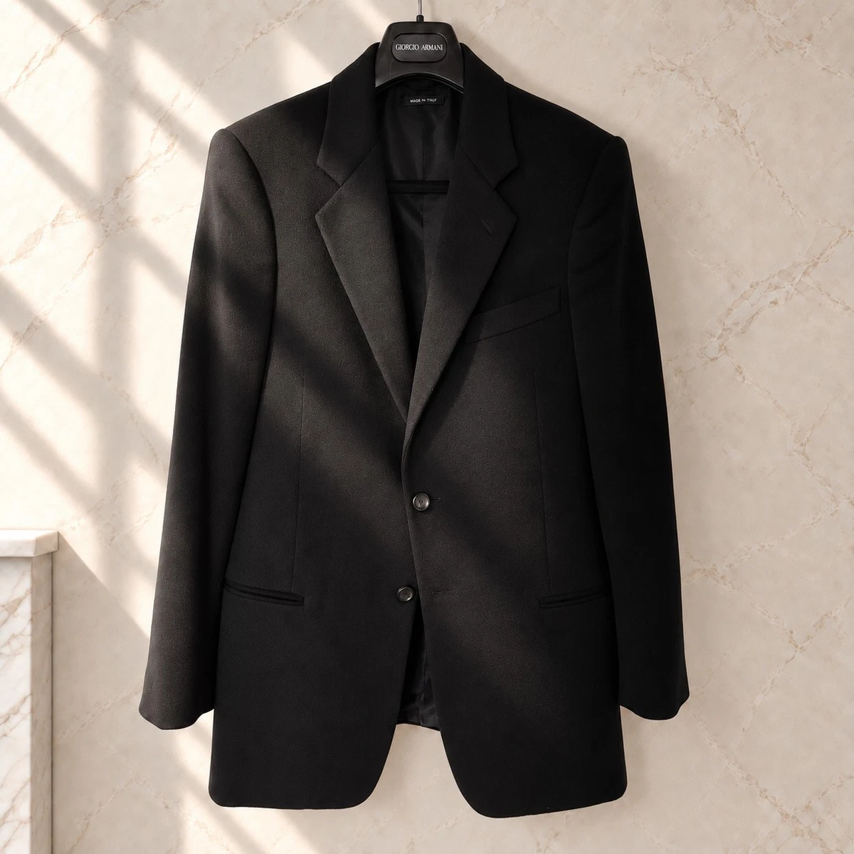 Giorgio Armani Overcoat Black Coats, Jackets & Vests for Men for