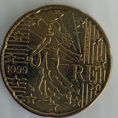 4 1999 RF 20 Euro Cent -Rare-France. Have Not Been Clean Original Conditon - Picture 9 of 14