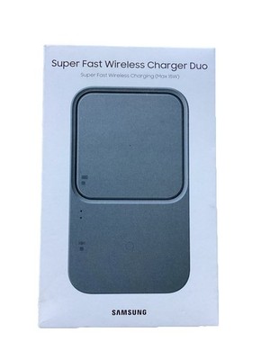 Samsung Super Fast Wireless Charger Duo Max 15W Gray Qi Pad w/ Adapter EP-P5400