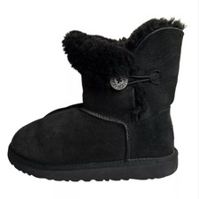 UGG SN 5991 Bailey Button II Black kids US4 Winter Cabincore Cozycore