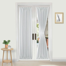 French Door Curtain Panel Thermal Rod Pocket 25 x 72 Greyish White