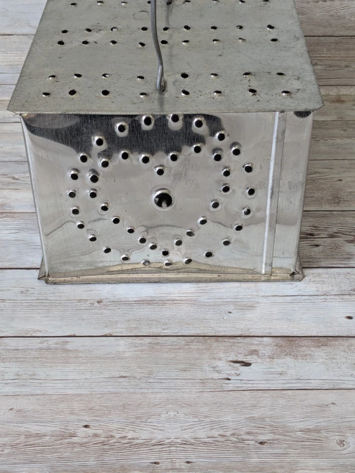 Vintage Punched Metal Carriage Foot Warmer Heart Pattern  - Image 4 of 4