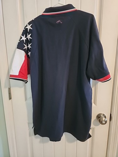 Polo para hombre VFW manga corta azul oscuro 2XL con manga bandera de EE. UU. - Imagen 6 de 8