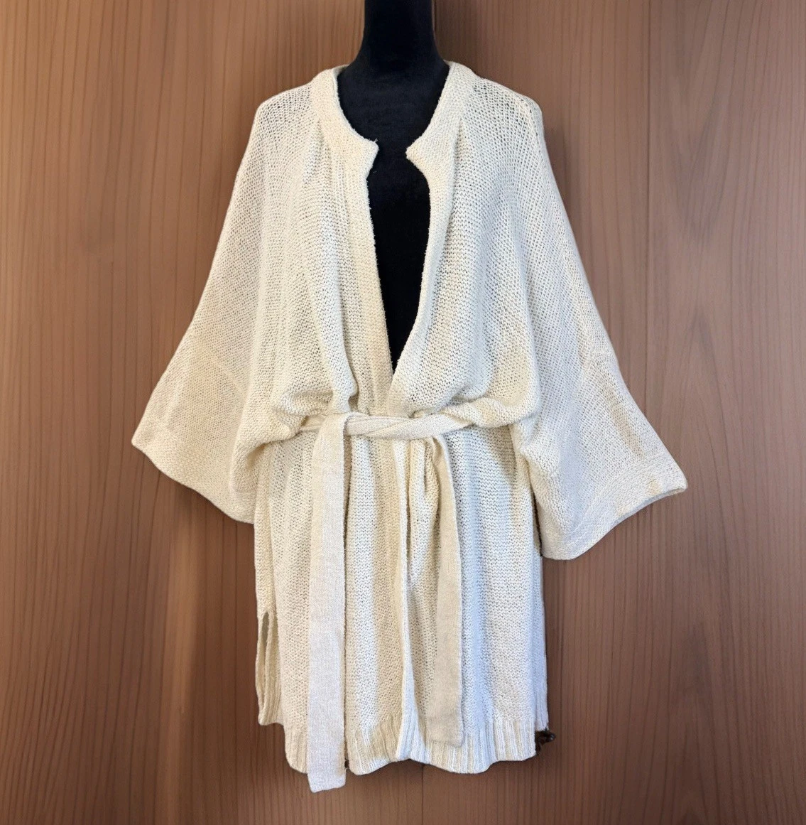Ugg Kimono Poncho Cardigan Women's M/L Cream Beachy Boho Chic Kennedy Sweater