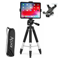 57" Camera Tripod forTablet Floor Mount Tripod Stand Holder Bag for 5-11.8" iPad