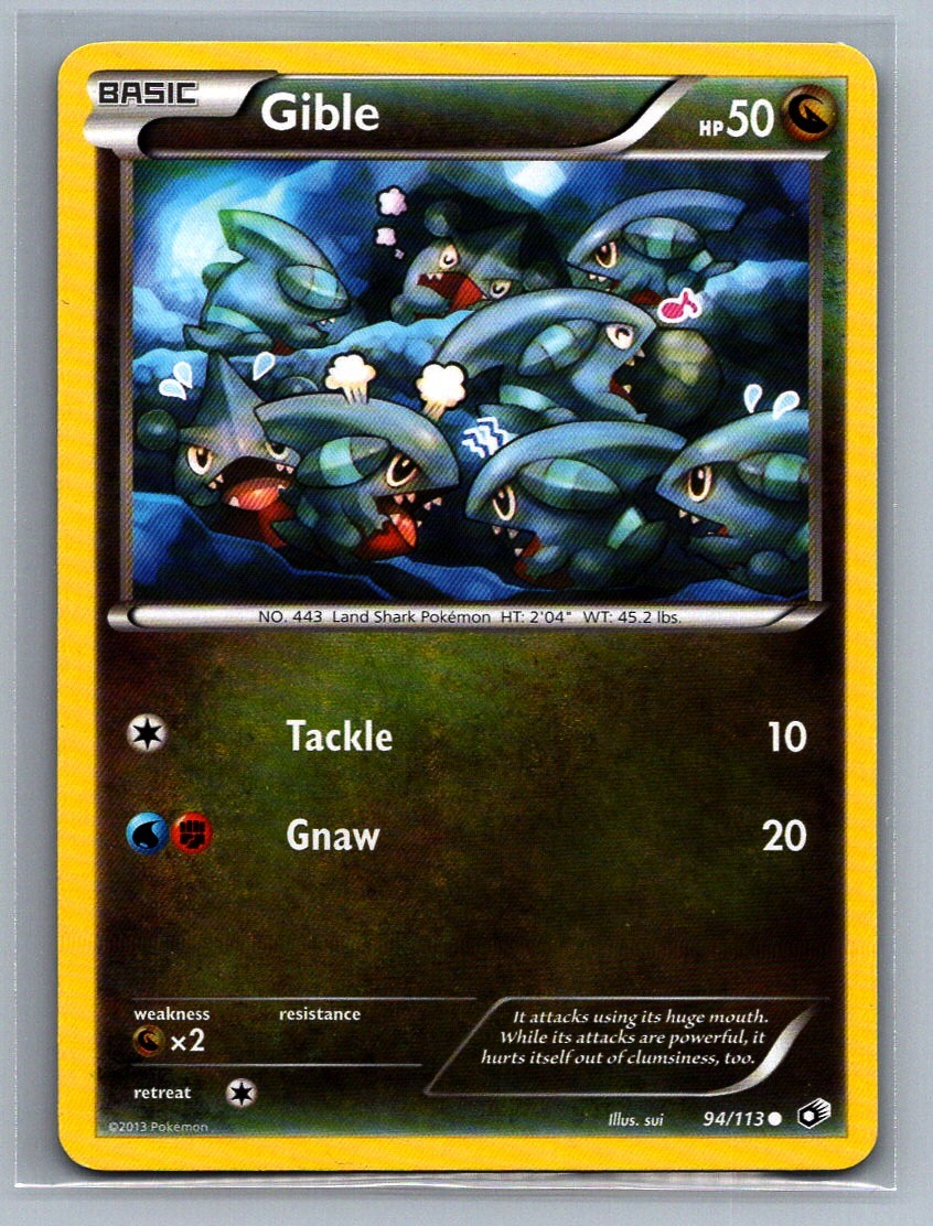 Gible #94/113 Legendary Treasures Pokemon Card - NM-/LP+
