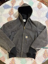 Vintage Carhartt Black Faded Active Jacket Size Large Made In USA 90s