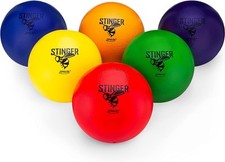 GSM Brands Dodgeballs - Foam, Soft Skin, Low Bounce, Green,Orange,Purple,Red