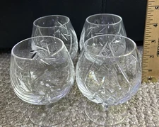 Csopak by Ajka Pinwheel Crystal Brandy Snifters Glasses Hungary 5” Set Of 4