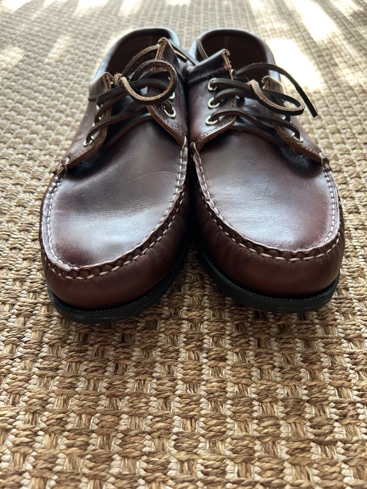 Quoddy brown leather Vibram sole blucher boat shoes 11.5 nwot new - Image 2 of 4