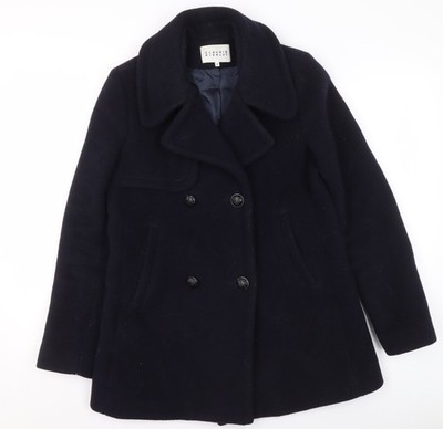 Claudie Pierlot Herren Schwarz Wolle Erbse Mantel Größe 36 Regular Fit