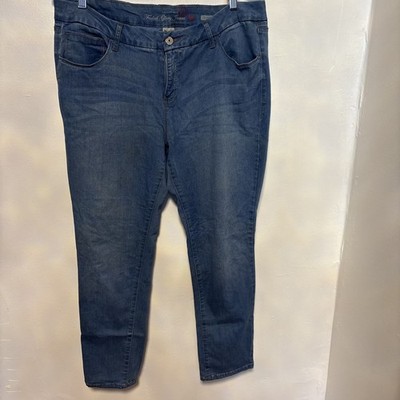 Faded Glory Jeans Womens 18P Blue Wash Mid Rise Straight Stretch Denim