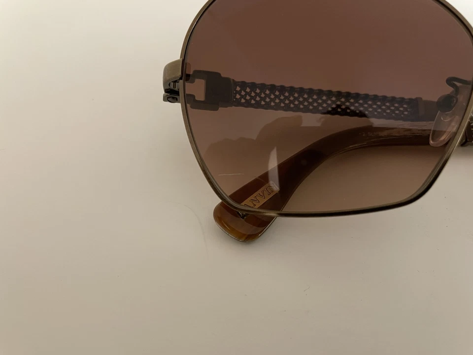 Подлинный Lanvin SLN 024 0SMQ коричневый металлический моды женские солнцезащитные очки коричневый объектив - Изображение 4 из 4