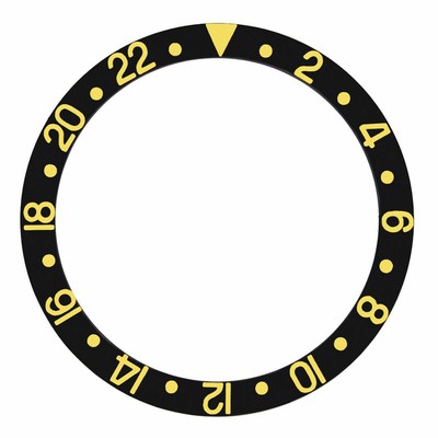 Bezel Insert For Sapphire Model Rolex GMT Master II 16713, 16718 Black Gold Font