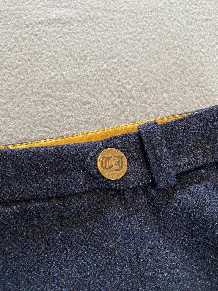 JOULES SKIRT WOMENS SZ 10 AUSTEN 100% WOOL FOX BLUE NAVY TWEED FOX AUTUMN SMART - Image 4 of 4