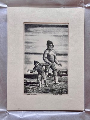 Rockwell Kent, Little Brother: 1962 Lithograph Greenland Journal Inuit Children