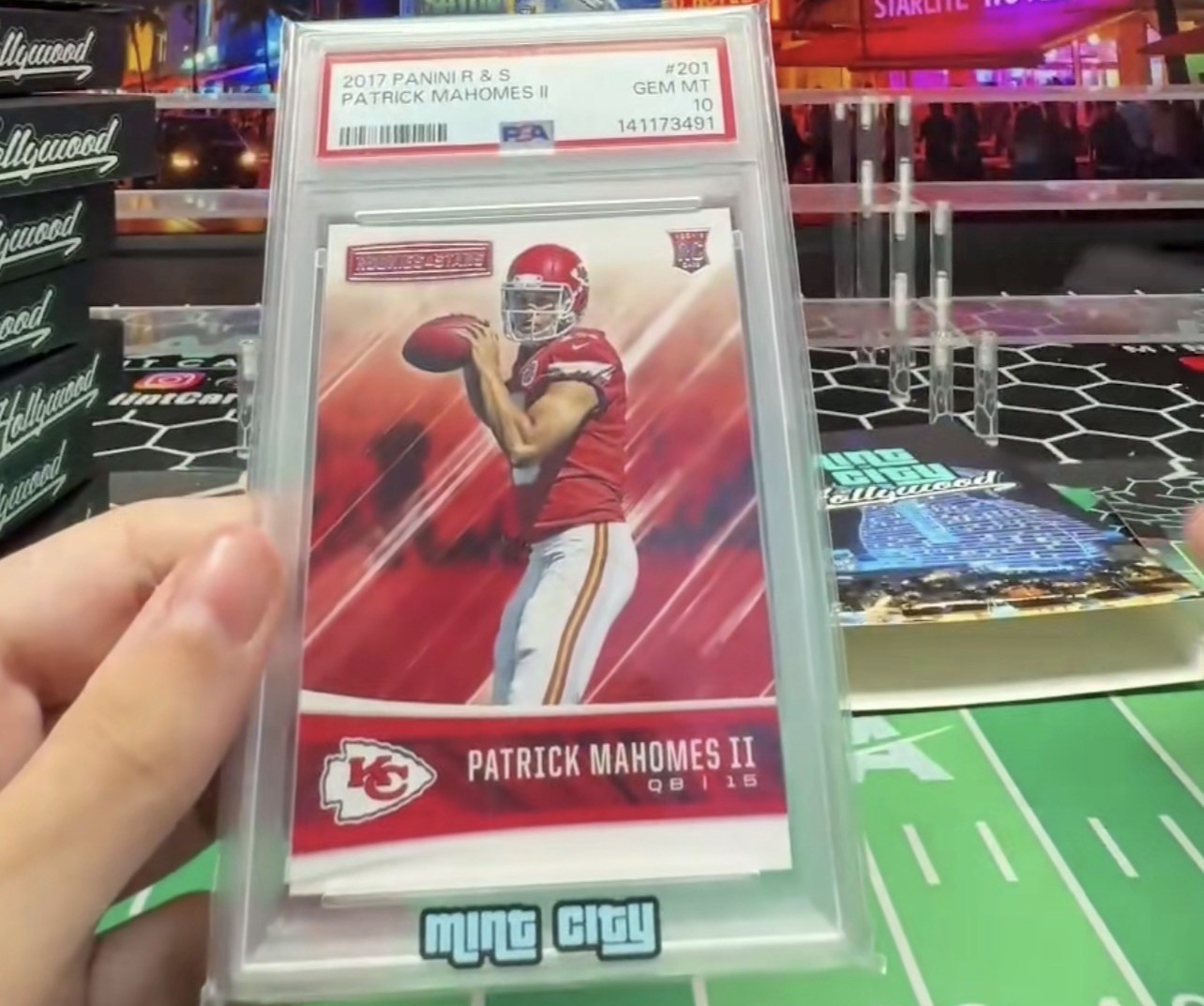 2017 -PATRICK MAHOMES- PSA 10 Panini ROOKIES & STARS Chiefs Football Card - RC.