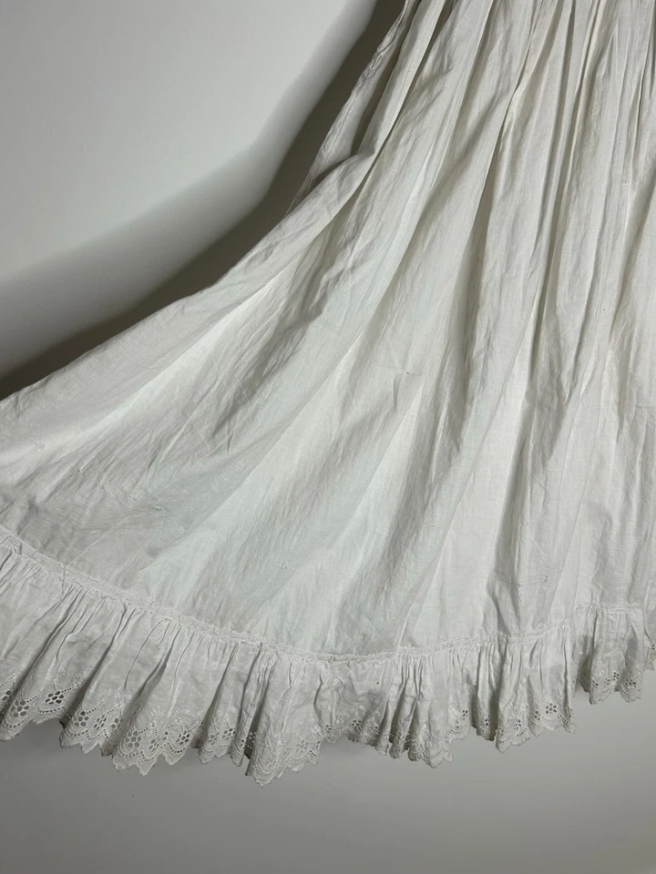 Antique Skirt Women’s White Lace Maxi Victorian Casual Handmade Ruffle - Image 2 of 4