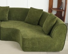 New Cloud Couch Sectional Deep Seating Foam Modern Sofa Chaise - Chenille Green