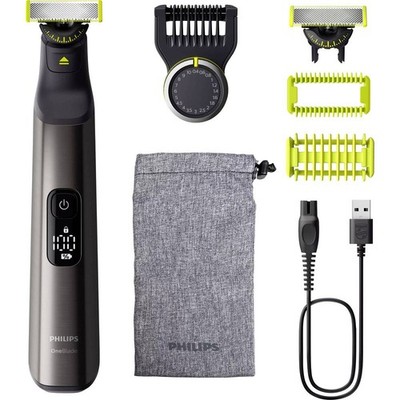 Philips OneBlade Pro 360 Körperhaartrimmer, Präzisions Trimmer, Rasierer Chrom