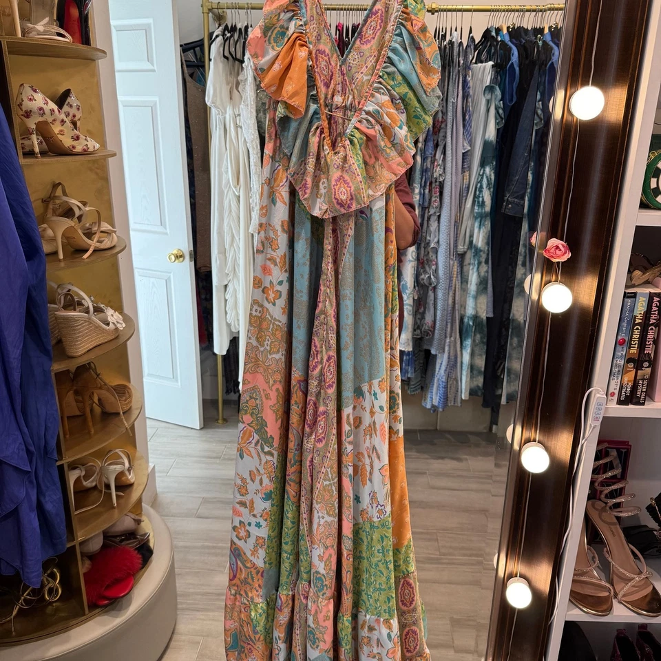 Vestido midi Zimmermann Junie Racerback alto-baixo - Imagem 2 de 4