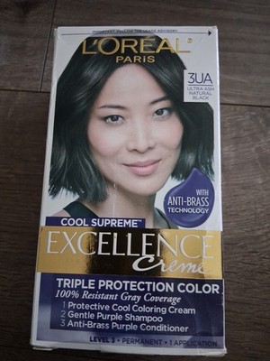 L'Oreal Paris Cool Supreme Excellence Creme Hair Color 3UA Ultra Ash Nat. Black